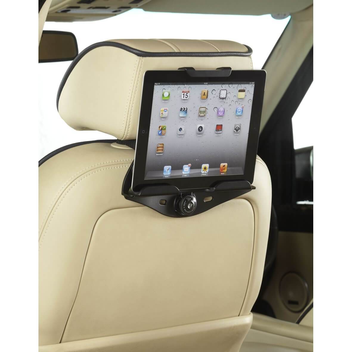 Support appui tête iPad avec système d'attache pour appui tête d'auto.